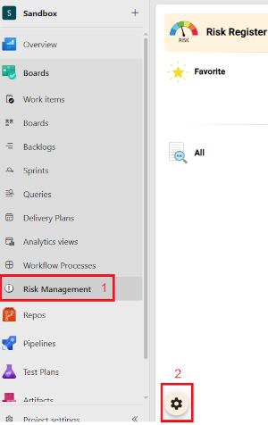 example Azure DevOps Services Risk Management severity values